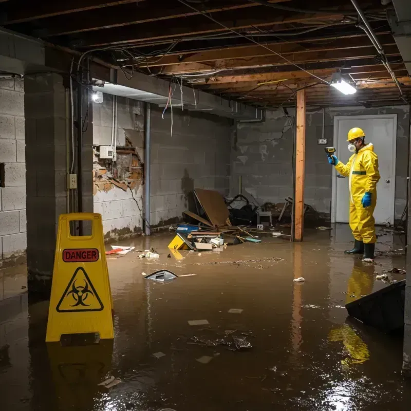 Flooded Basement Electrical Hazard in Crest, CA Property