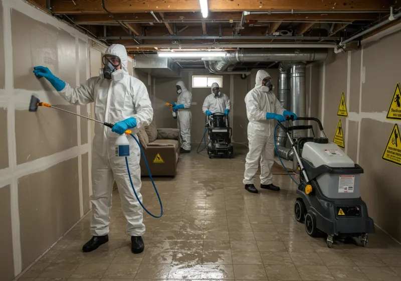 Basement Moisture Removal and Structural Drying process in Crest, CA